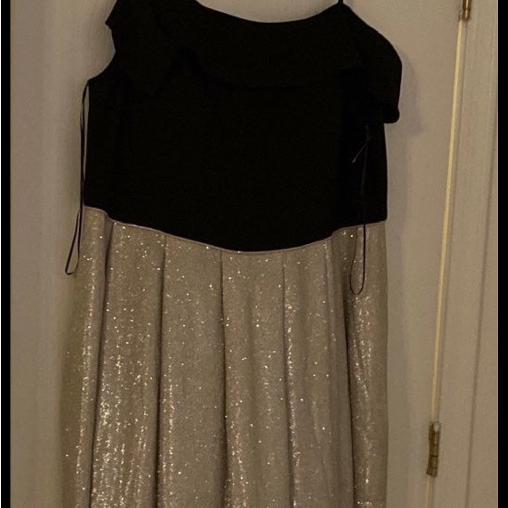 Morgan & co black and gold long dress. 22W
